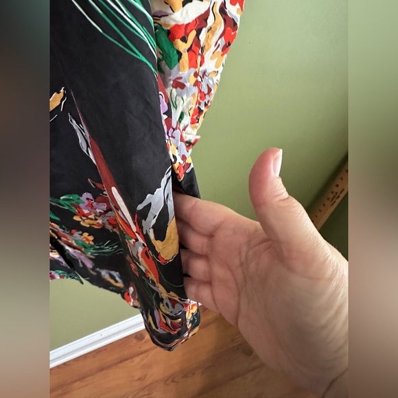 Derek Lam 10 Crosby Floral Silk Shirt Dress Size 4 Mini Long Sleeve‎ Button READ - Picture 9 of 13